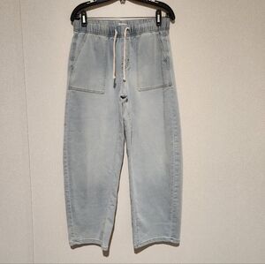 Kensie Jeans High Rise Barrel Jeans Stretch Elastic Waistband Pull On Medium